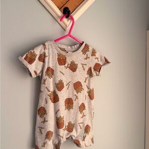 Cute French Fry Print Baby Romper